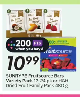 Sobeys SUNRYPE Fruitsource Bars Variety Pack offer