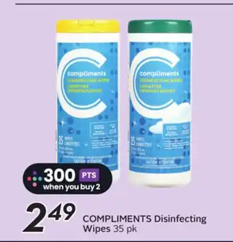 Sobeys COMPLIMENTS Disinfecting Wipes offer