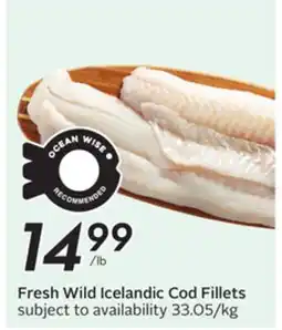 Sobeys Fresh Wild Icelandic Cod Fillets offer