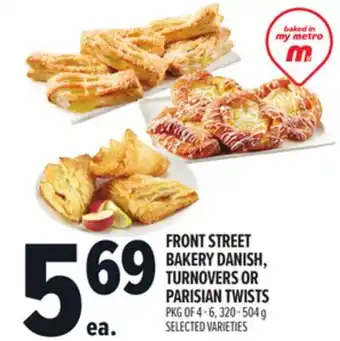 Metro FRONT STREET BAKERY DANISH, TURNOVERS OR PARISIAN TWISTS offer