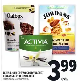 Metro ACTIVIA, SILK OR TWO GOOD YOGOURT, JORDANS CEREAL OR OATBOX offer