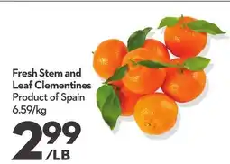 Longo's Fresh Stem and Leaf Clementines offer