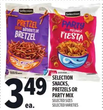 Metro SELECTION SNACKS, PRETZELS OR PARTY MIX offer