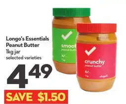 Longo's Longo's Essentials Peanut Butter offer