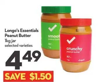 Longo's Longo's Essentials Peanut Butter offer