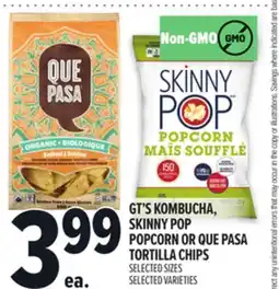 Metro GT'S KOMBUCHA, SKINNY POP POPCORN OR QUE PASA TORTILLA CHIPS offer