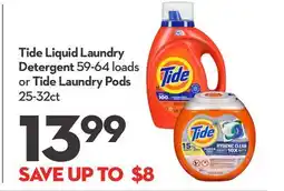 Longo's Tide Liquid Laundry Detergent 59-64 loads or Tide Laundry Pods 25-32ct offer