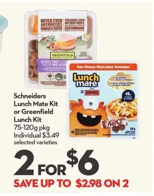 Longo's Schneiders Lunch Mate Kit or Greenfield Lunch Kit offer