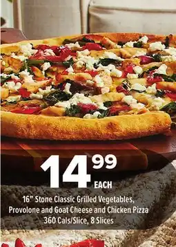 Metro 16 STONE CLASSIC GRILLED VEGETABLES, PROVOLONE AND GOAT CHEESE AND CHICKEN PIZZA offer