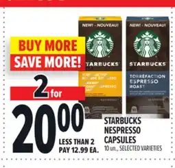 Metro STARBUCKS NESPRESSO CAPSULES offer