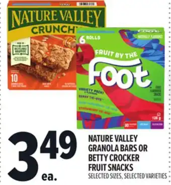 Metro NATURE VALLEY GRANOLA BARS OR BETTY CROCKER FRUIT SNACKS offer