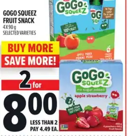 Metro GOGO SQUEEZ FRUIT SNACK offer