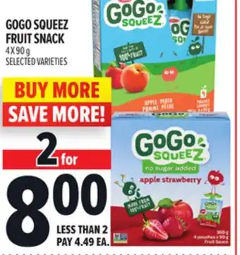 Metro GOGO SQUEEZ FRUIT SNACK offer