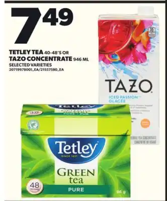 Loblaws TETLEY TEA 40-48'S OR TAZO CONCENTRATE 946ML offer