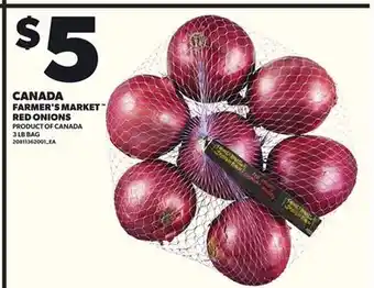 Loblaws FARMER'S MARKET RED ONIONS, 3LB BAG offer