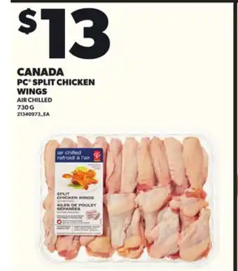 Loblaws PC SPLIT CHICKEN WINGS 730G offer