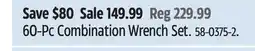 Canadian Tire Mastercraft 60-Pc Combination Wrench Set offer