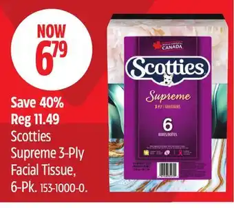 Canadian Tire Scotties Supreme 3-Ply Facial Tissue 6-Pk offer