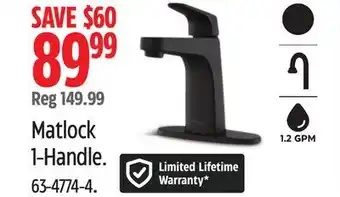 Canadian Tire Matlock 1-Handle Bathroom Faucets offer