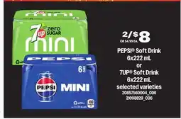 Loblaws PEPSI SOFT DRINK 6X222 ML OR 7UP SOFT DRINK 6X222 ML offer