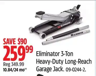 Canadian Tire MotoMaster Eliminator 3-Ton Heavy-Duty Long-Reach Garage Jack offer