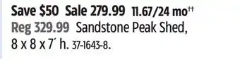 Canadian Tire Sandstone Peak Shed, 8 x 8 x 7´h offer