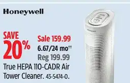 Canadian Tire Honeywell True HEPA 110-CADR Air Tower Cleaner offer