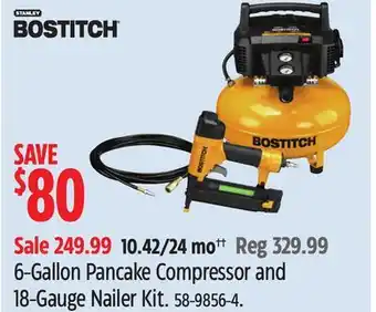 Canadian Tire Bostitch 6-Gallon Pancake Compressor and 18-Gauge Nailer Kit offer