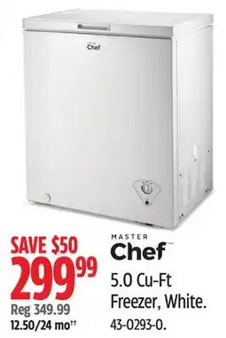 Canadian Tire Master Chef 5.0 Cu-Ft Freezer, White offer