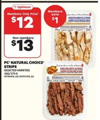 Loblaws PC NATURAL CHOICE , 300/375 G offer