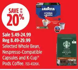 Canadian Tire LavAzza Whole Bean, Nespresso-Compatible Capsules and K-Cup Pods Coffee offer