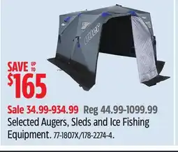 Canadian Tire Selected Augers, Sleds and Ice Fishing Equipment offer