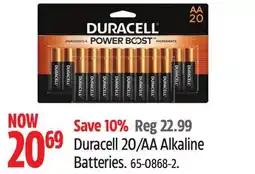 Canadian Tire Duracell 20/AA Alkaline Batteries offer