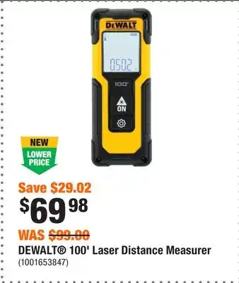 Home Depot DEWALT 100' Laser Distance Measurer offer