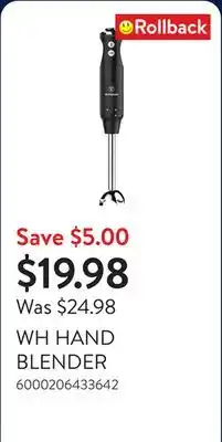 Walmart WH HAND BLENDER offer