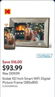 Walmart Kodak 10.1 Inch Smart WiFi Digital Picture Frame 1280x800 offer