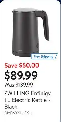 Walmart ZWILLING Enfinigy 1 L Electric Kettle - Black offer