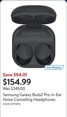 Walmart Samsung Galaxy Buds2 Pro In-Ear Noise Cancelling Headphones offer