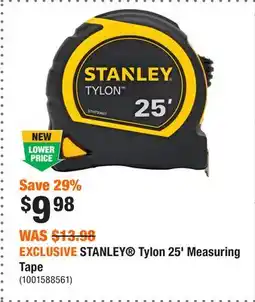 Home Depot EXCLUSIVE STANLEY Tylon 25' Measuring Tape offer