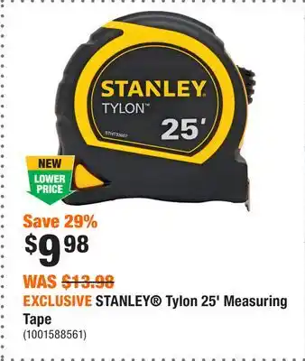 Home Depot EXCLUSIVE STANLEY Tylon 25' Measuring Tape offer