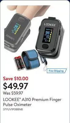 Walmart LOOKEE A310 Premium Finger Pulse Oximeter offer