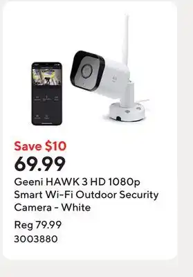 Staples Geeni HAWK 3 HD 1080p Smart Wi-Fi Outdoor Security Camera - White offer