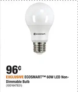 Home Depot EXCLUSIVE ECOSMART 60W LED Non-Dimmable Bulb offer