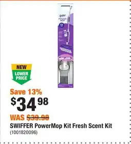 Home Depot SWIFFER PowerMop Kit Fresh Scent Kit offer