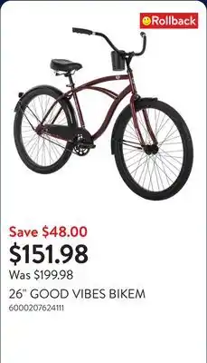 Walmart 26 GOOD VIBES BIKEM offer