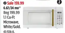 Canadian Tire Vida 1.1 Cu-Ft Microwave, White/Gold offer