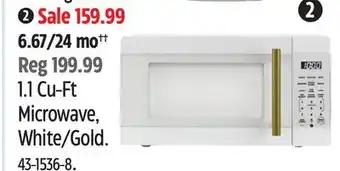 Canadian Tire Vida 1.1 Cu-Ft Microwave, White/Gold offer