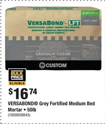 Home Depot VERSABOND Grey Fortified Medium Bed Mortar • 50lb offer