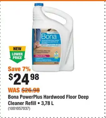 Home Depot Bona PowerPlus Hardwood Floor Deep Cleaner Refill • 3,78 L offer