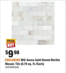 Home Depot EXCLUSIVE MSI Aurea Gold Honed Marble Mosaic Tile (0.79 sq. ft./Each) offer